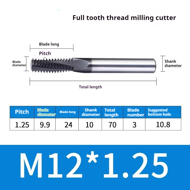 2034-65° three-tooth thread milling cutter, tungsten steel alloy end mill, tooth milling cutter, three-edged coating, M2M3M4M6 CNC cutter Shandong Denso Pricision Tools Co.,Ltd.